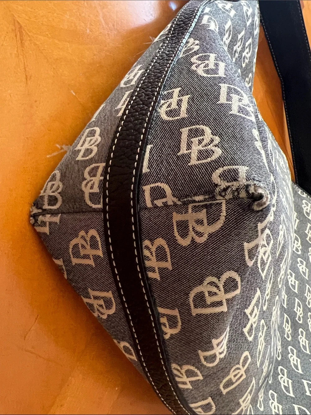 Dooney & Bourke Black and White Monogram Messenger Bag